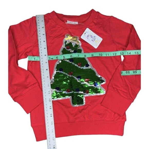 Toddler Kids Girls Christmas Tree Prints Long Sleeve Sweatshirt Size 5 (C11) NWT - Picture 3 of 3